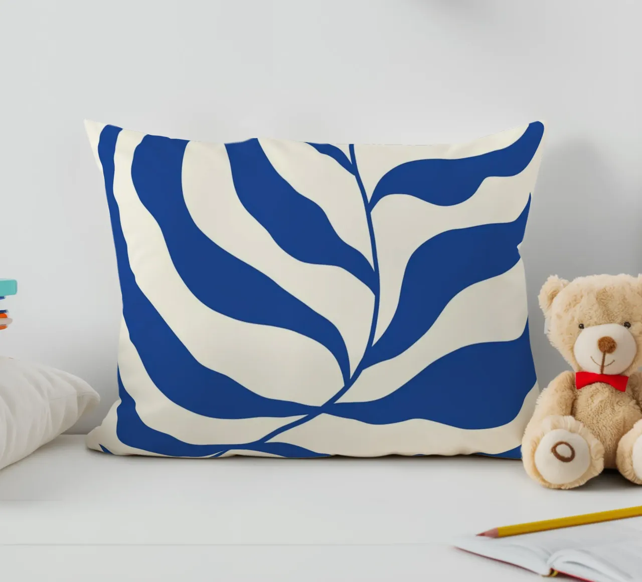 Matisse Blue Algae - Abstract Botanical Cutout Art decorative cushion by ClubArt