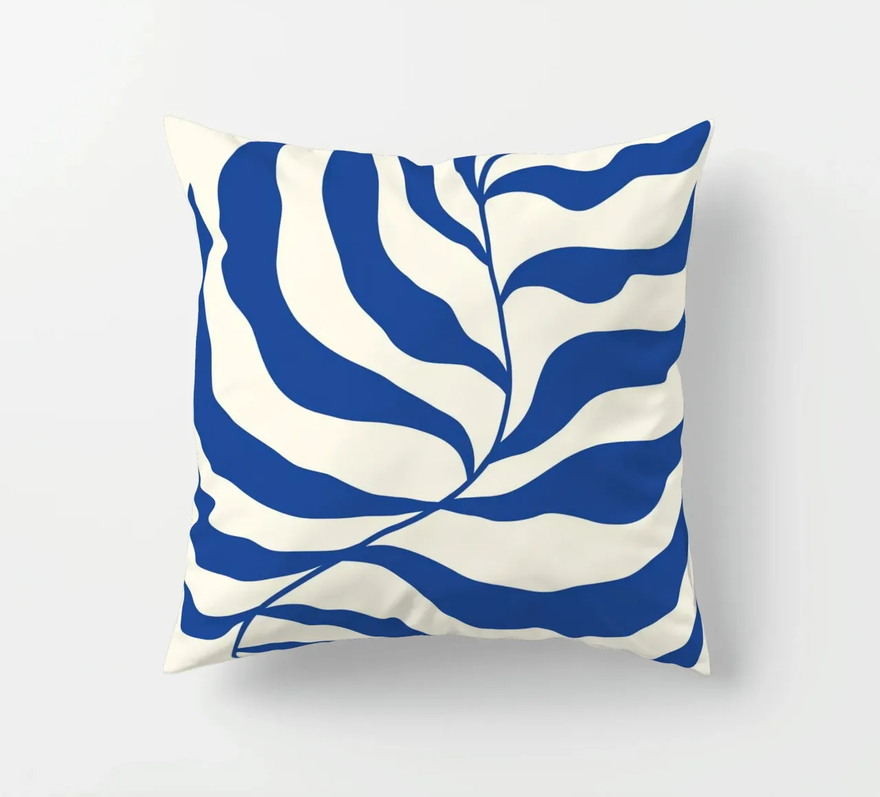 Matisse Blue Algae - Abstract Botanical Cutout Art decorative cushion by ClubArt