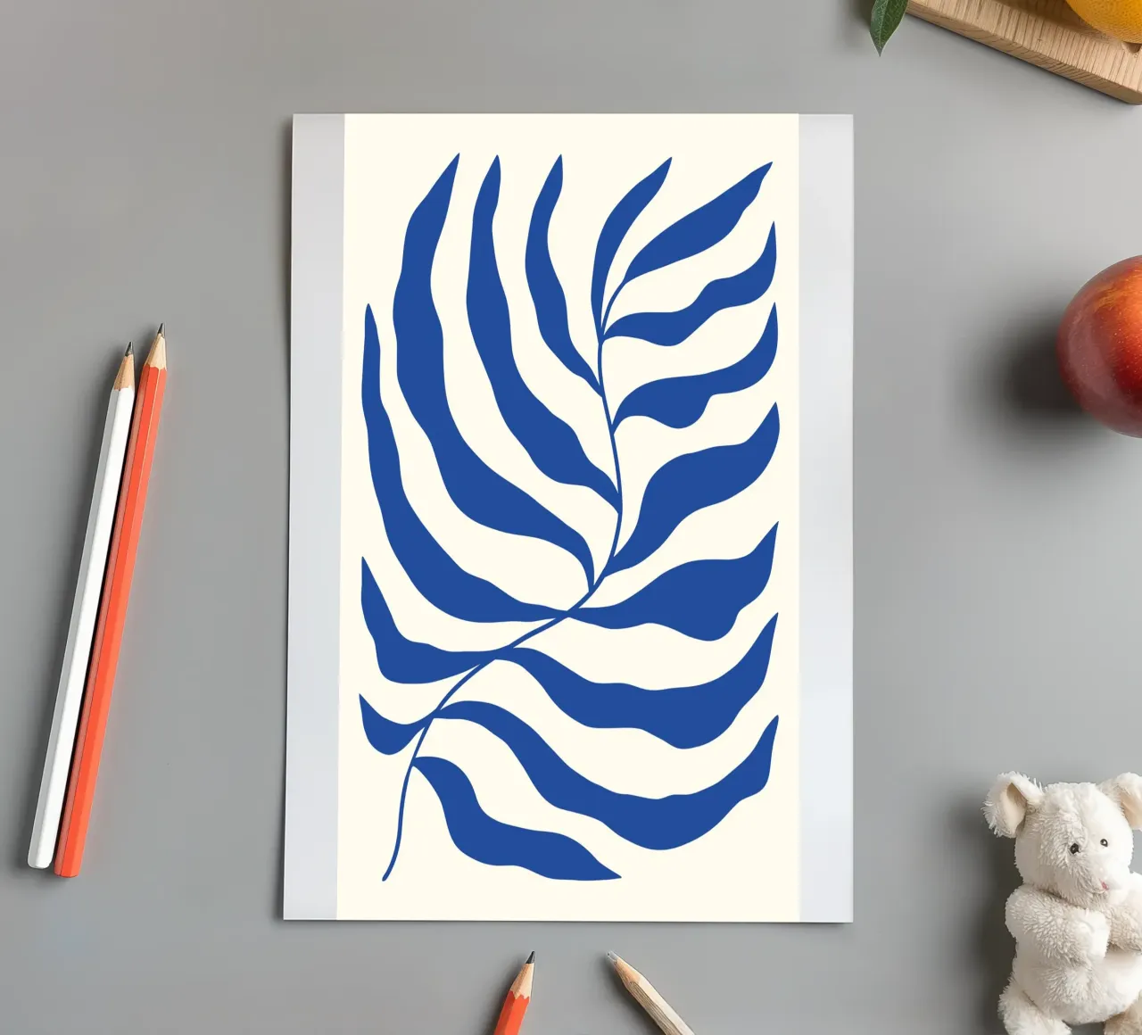 Matisse Blue Algae - Abstract Botanical Cutout Art sticker sheet by ClubArt