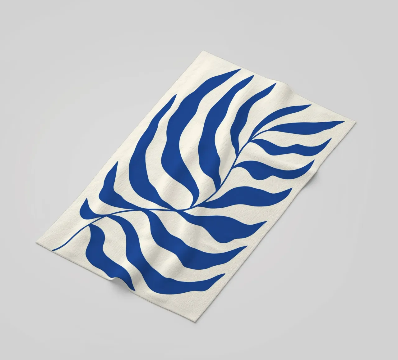 Matisse Blue Algae - Abstract Botanical Cutout Art beach towel by ClubArt