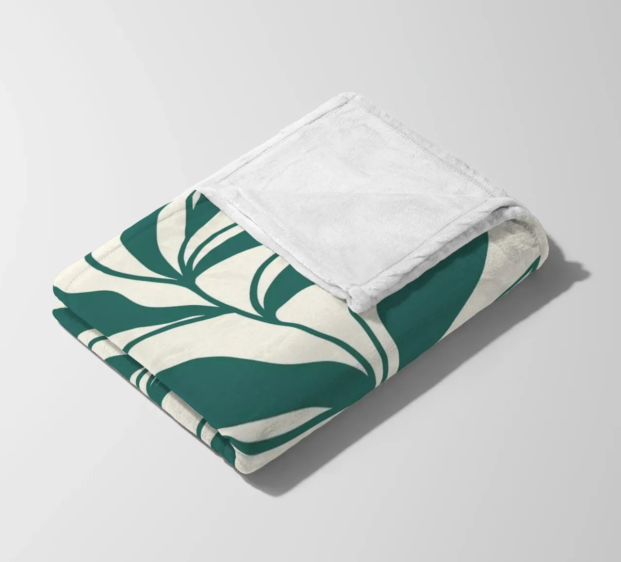 Abstract groen blad - organische botanische sjabloonkunst fleecedeken van ClubArt