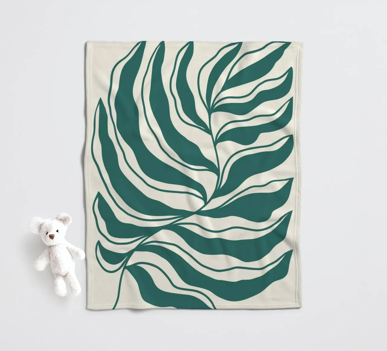 Abstract groen blad - organische botanische sjabloonkunst fleecedeken van ClubArt