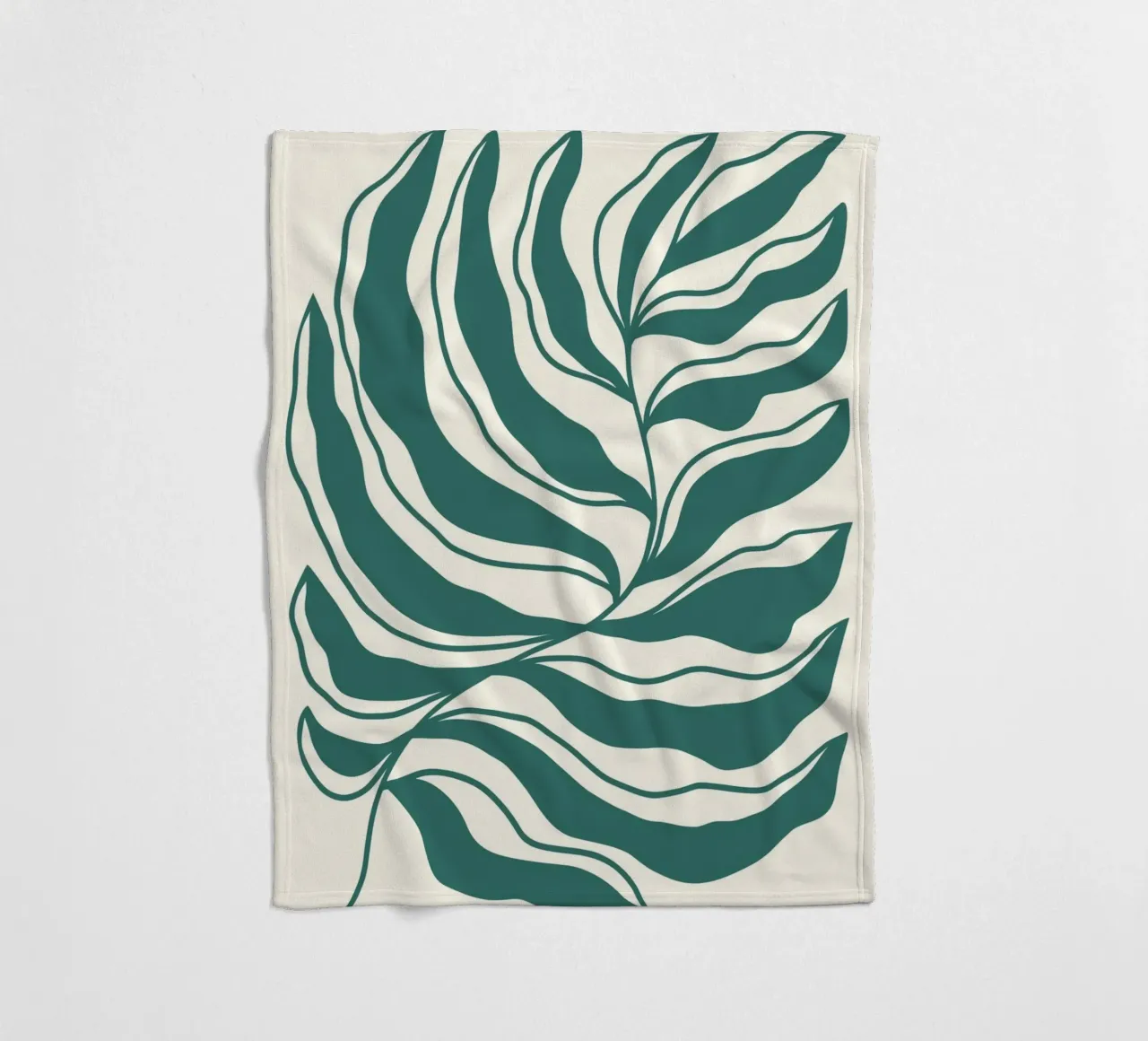 Abstract groen blad - organische botanische sjabloonkunst fleecedeken van ClubArt