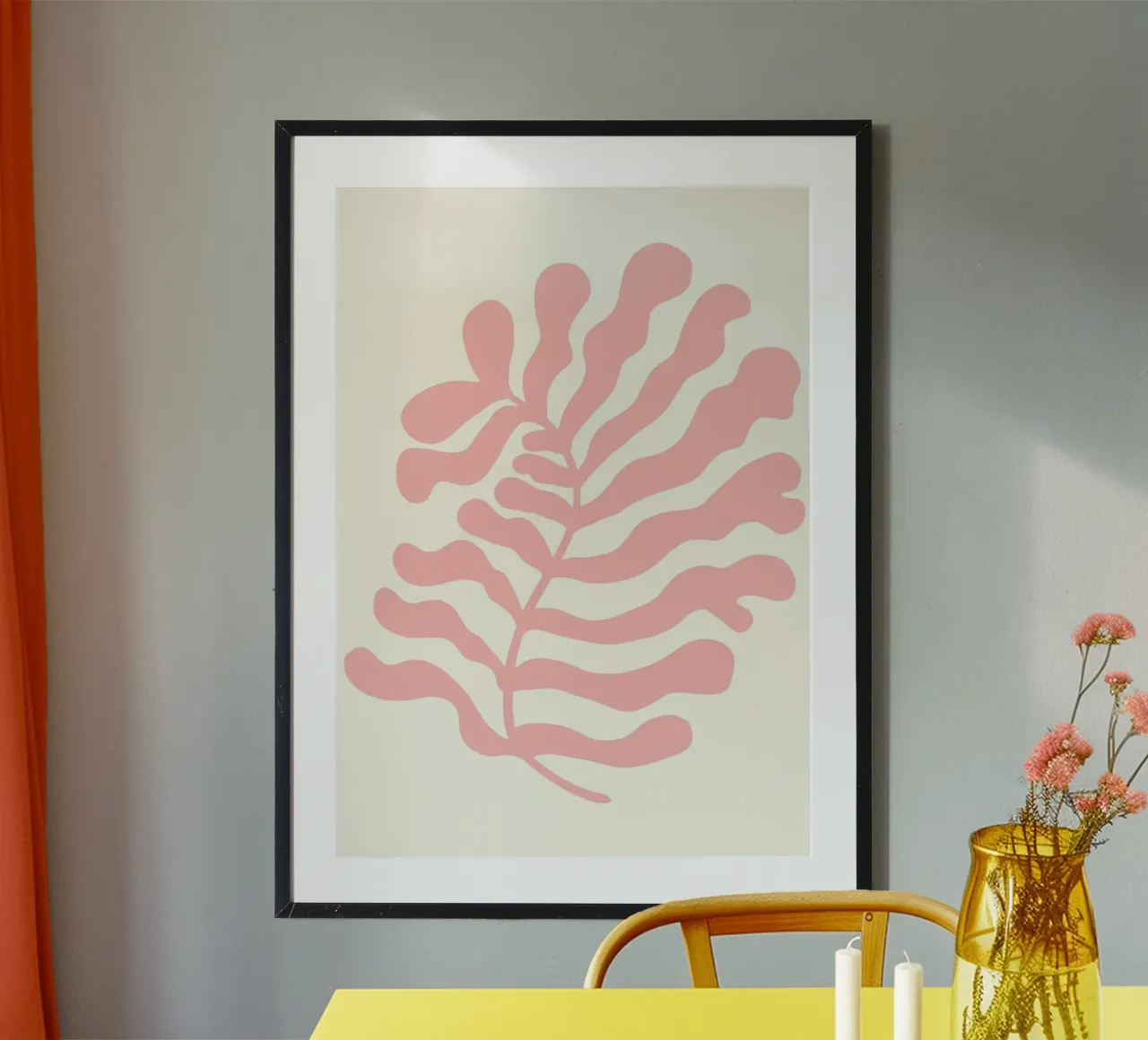 Henri Matisse - Pink Leaf Abstract Cutout Art hahnemühle by ClubArt