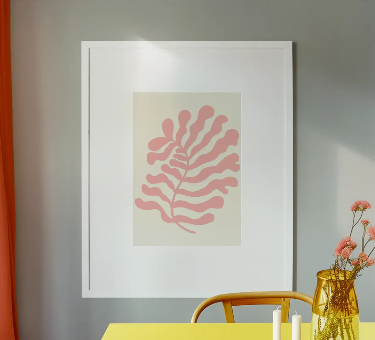 Henri Matisse - Pink Leaf Abstract Cutout Art hahnemühle by ClubArt
