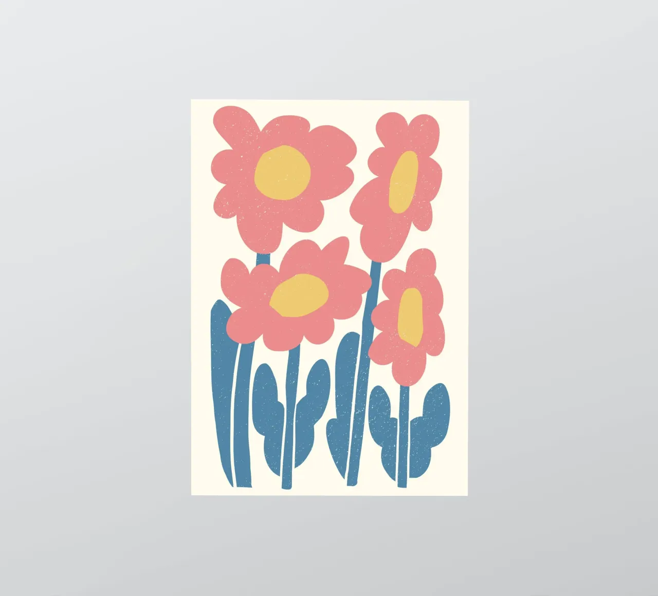 Indie Pink Blooms - Abstract Textured Floral Art sticker by ClubArt