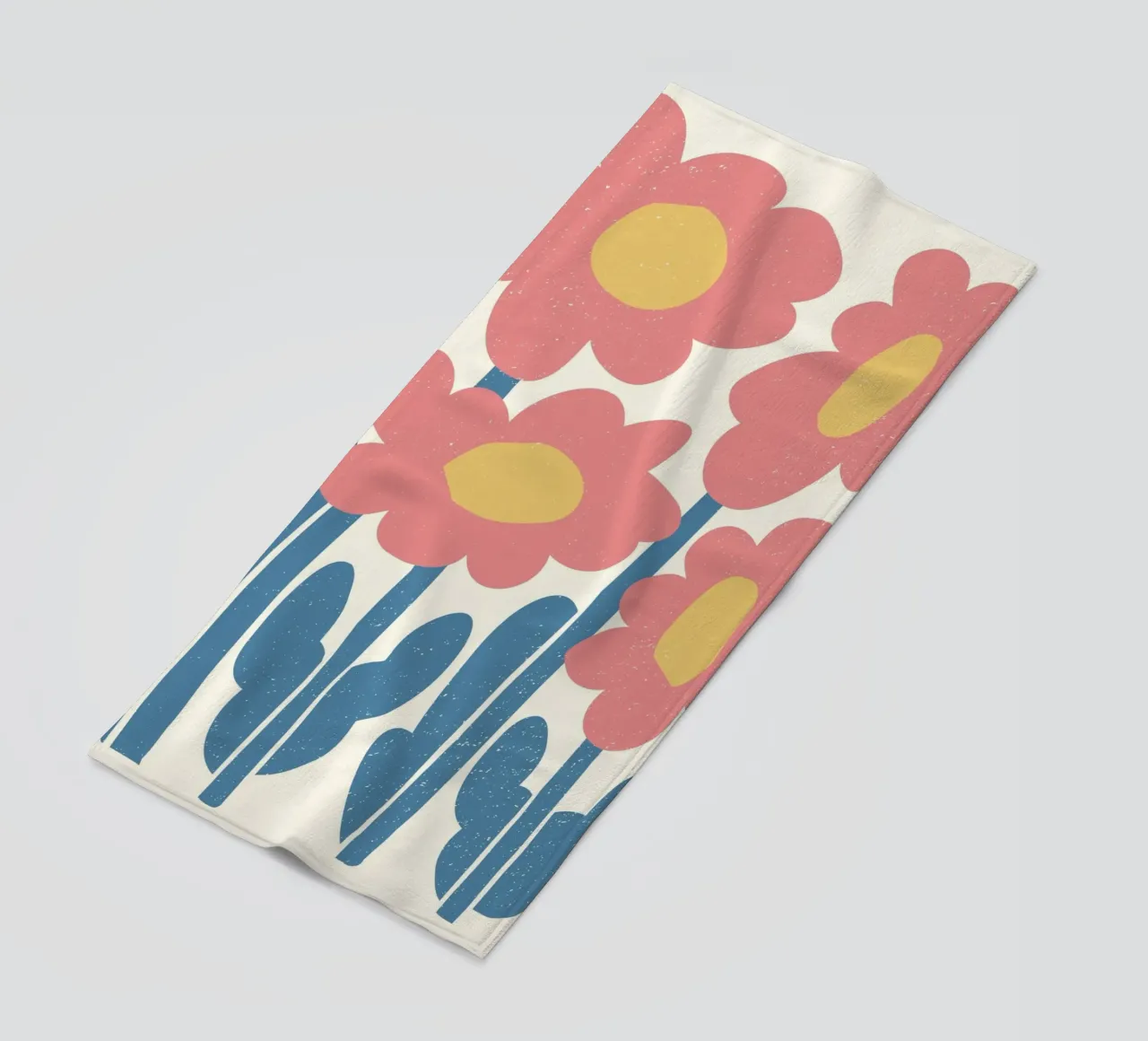 Indie Pink Blooms - Abstract Textured Floral Art beach towel by ClubArt