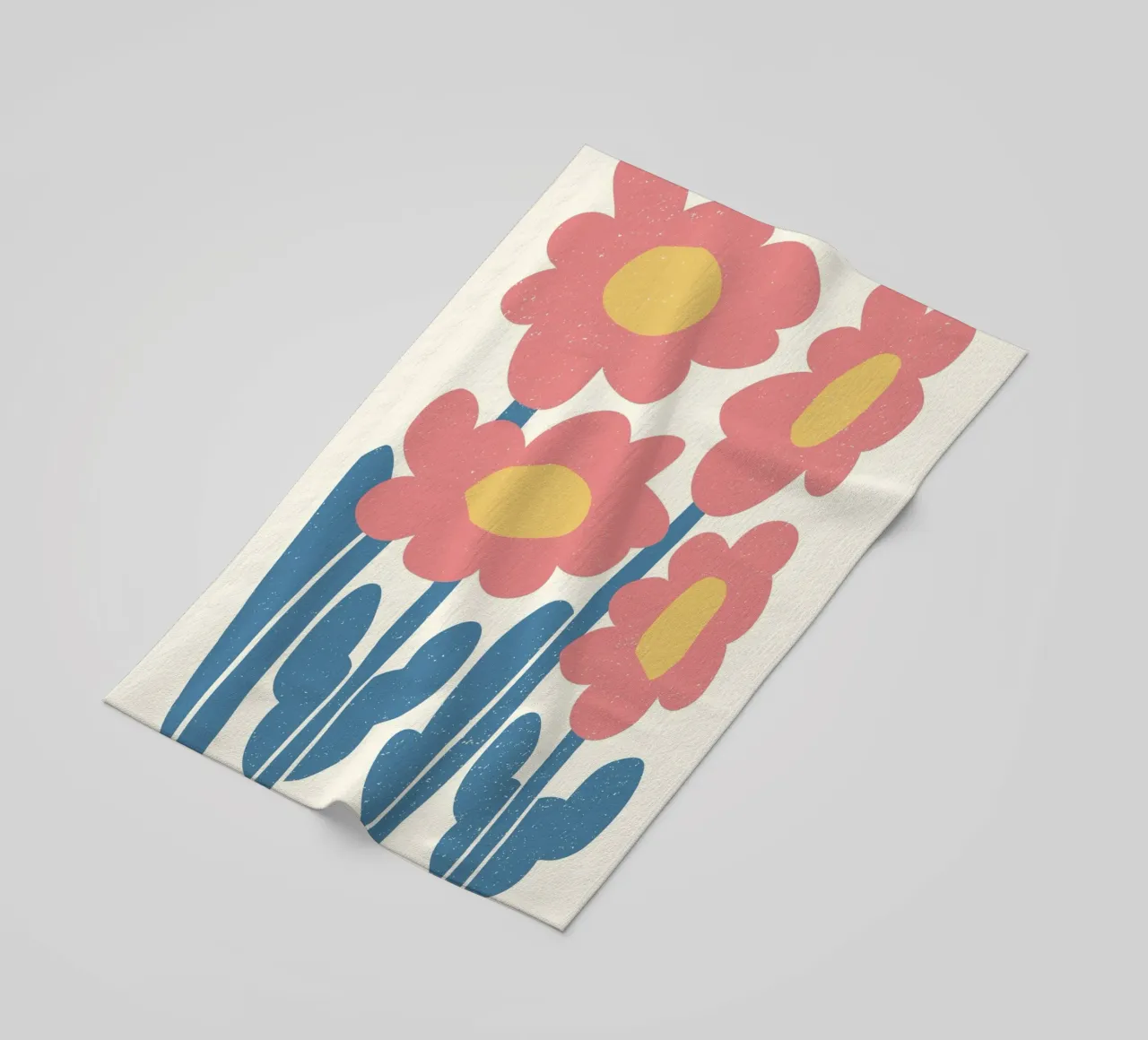 Indie Pink Blooms - Abstract Textured Floral Art beach towel by ClubArt