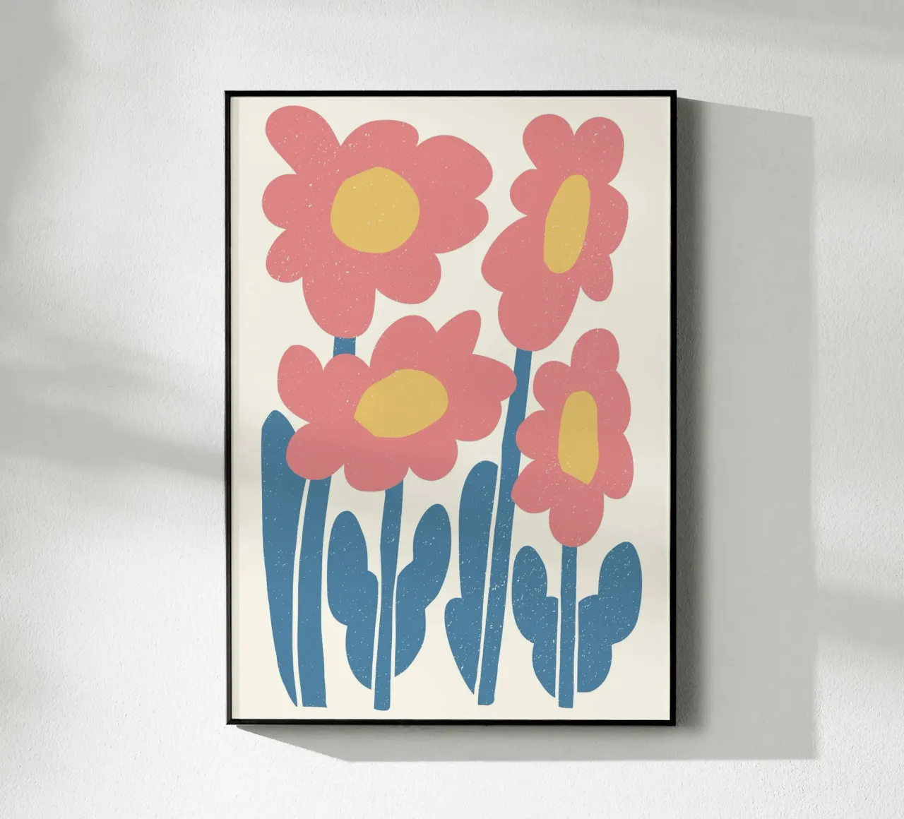 Indie Pink Blooms - Abstract Textured Floral Art acrylic glass by ClubArt