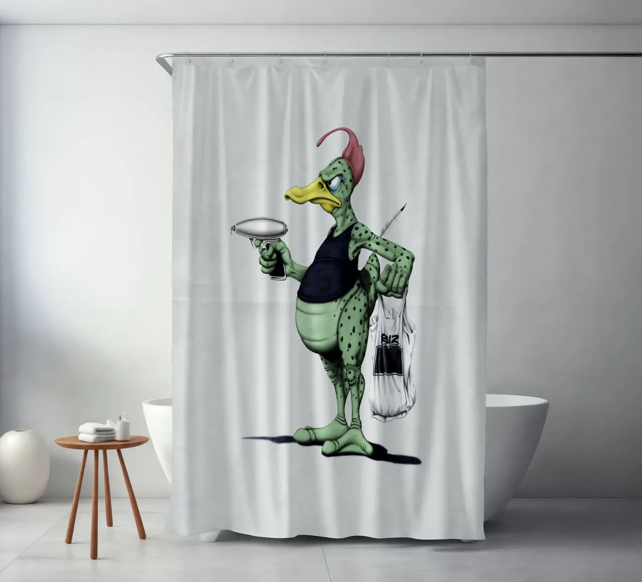 Space Duck (Wordless) tenda da doccia da Rob Art | Illustration