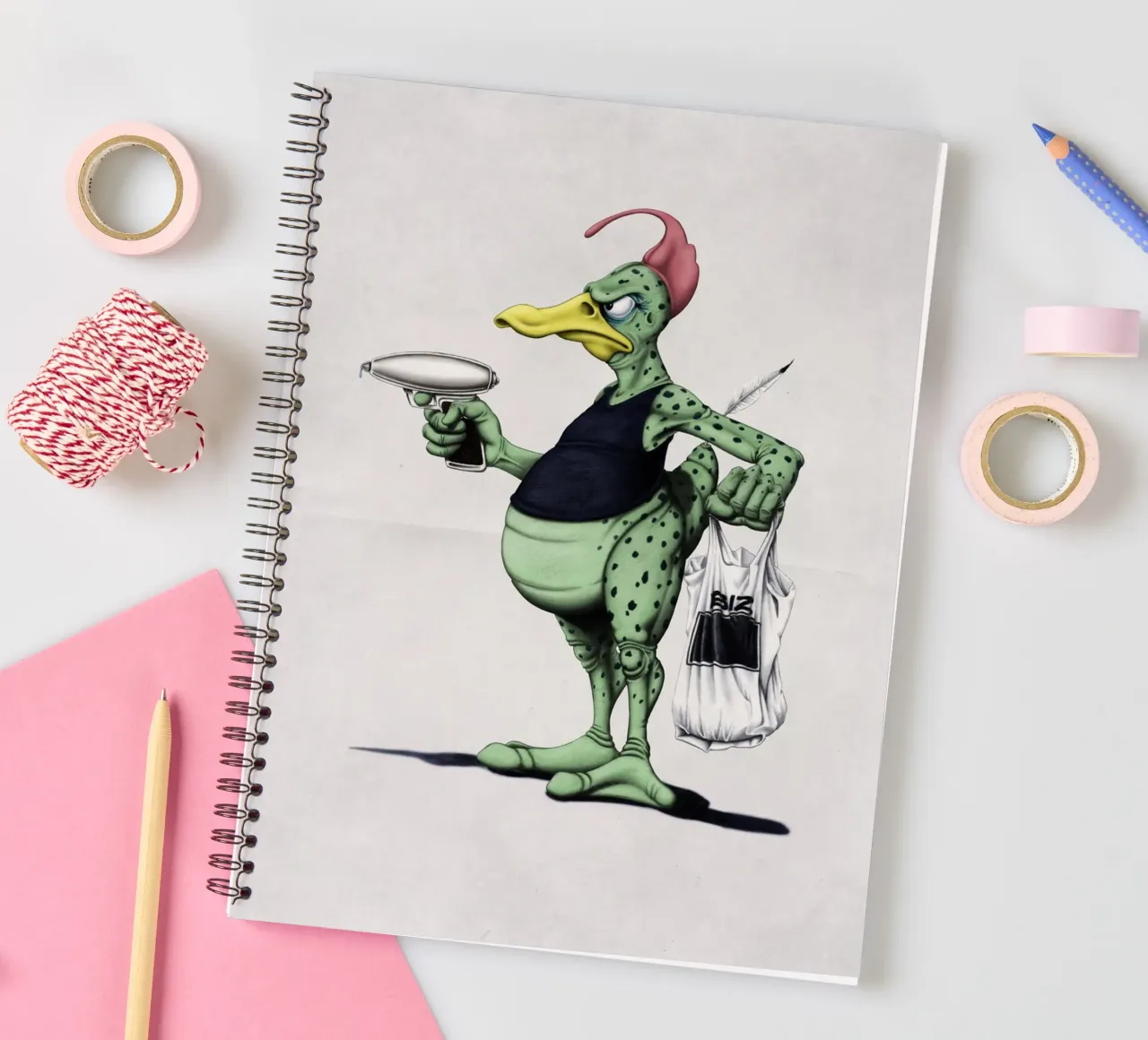 Space Duck (Wordless) carnet à spirale de Rob Art | Illustration