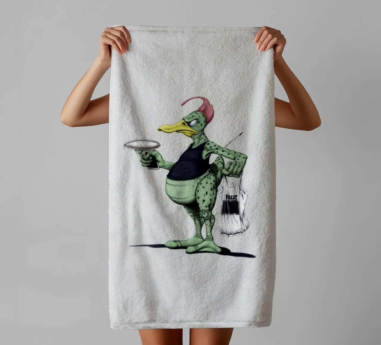 Space Duck (Wordless) asciugamano da bagno da Rob Art | Illustration