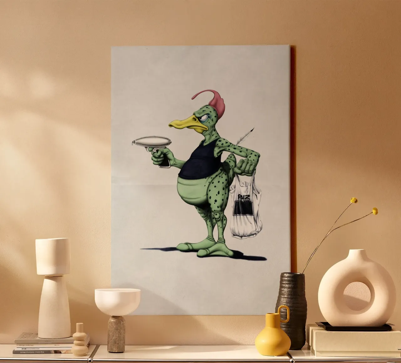 Space Duck (Wordless) canvas by Rob Art | Illustration