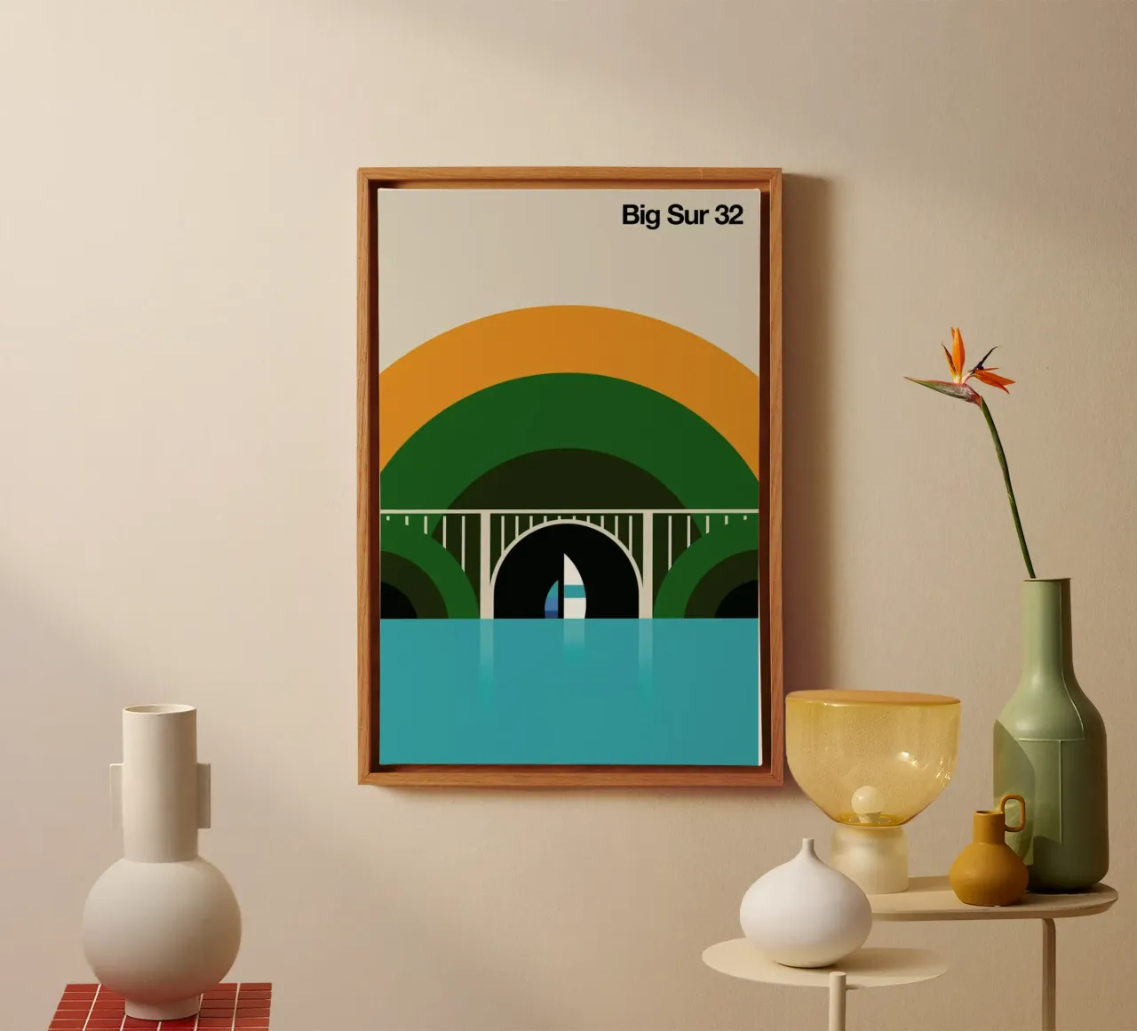 Big Sur 32 canvas met Baklijst van Bo Lundberg