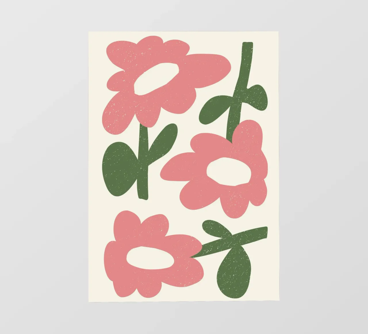 Playful Pink Blooms - Abstract Textured Floral Art photo wallpaper by ClubArt
