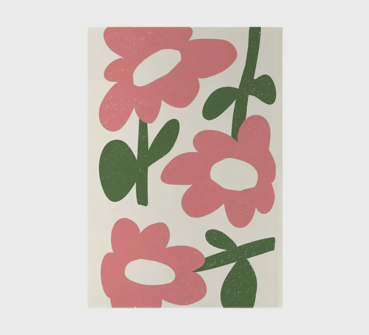 Speelse roze bloemen - Abstracte geweven bloemsierkunst notitieboek van ClubArt