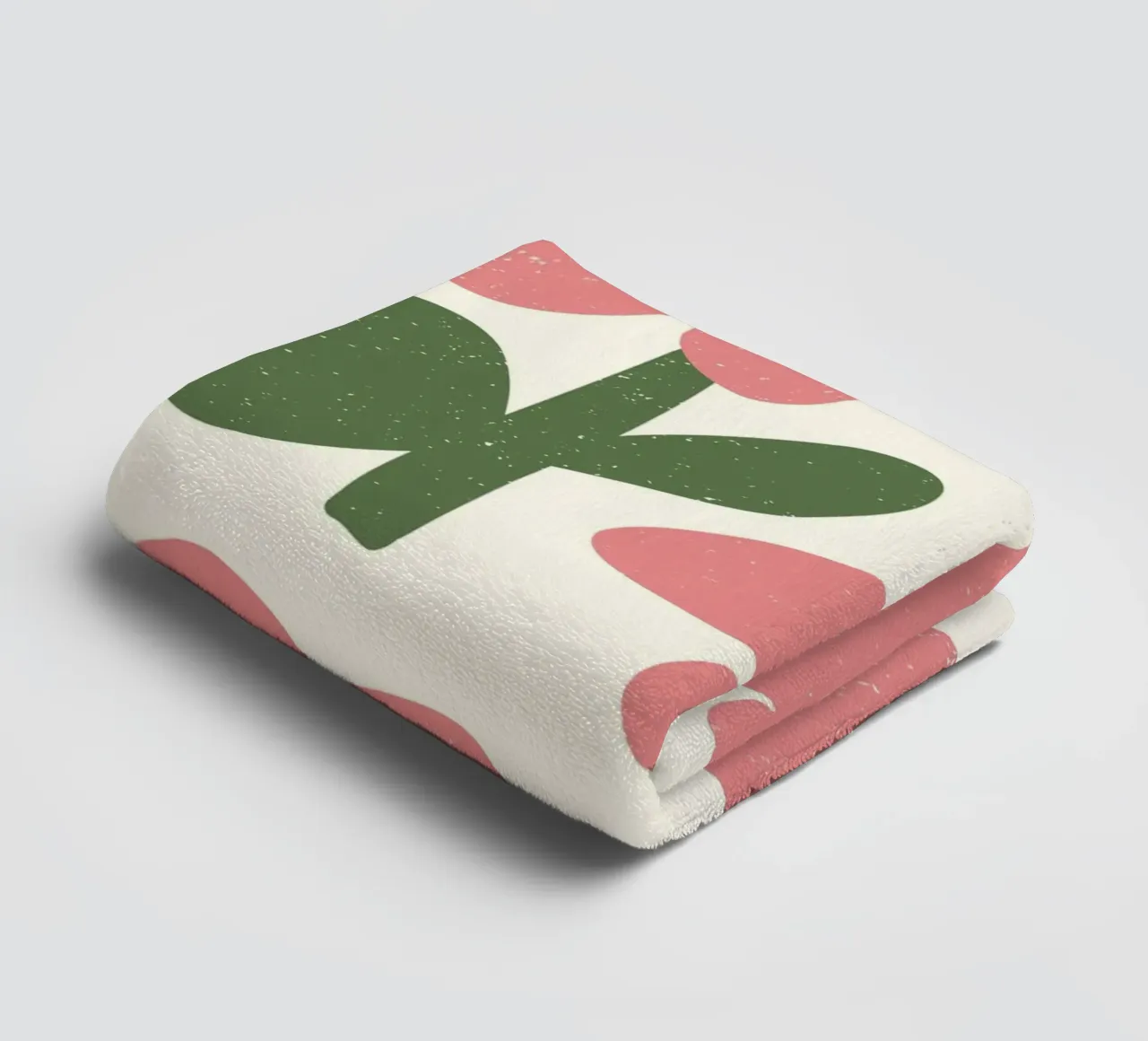 Speelse roze bloemen - Abstracte geweven bloemsierkunst badhanddoek van ClubArt
