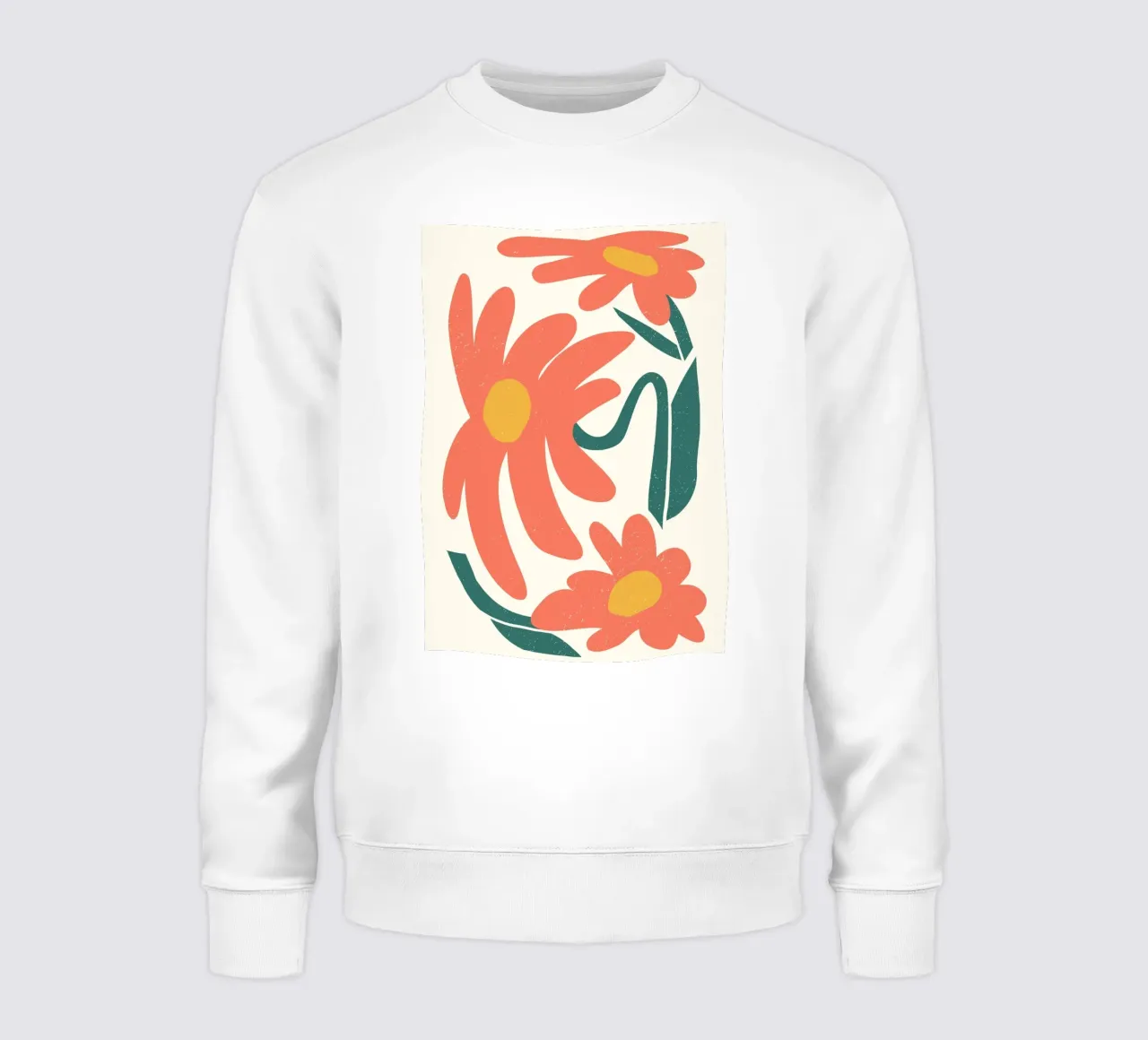 Flores naranjas orgánicas - Arte botánico abstracto con textura sudadera de ClubArt