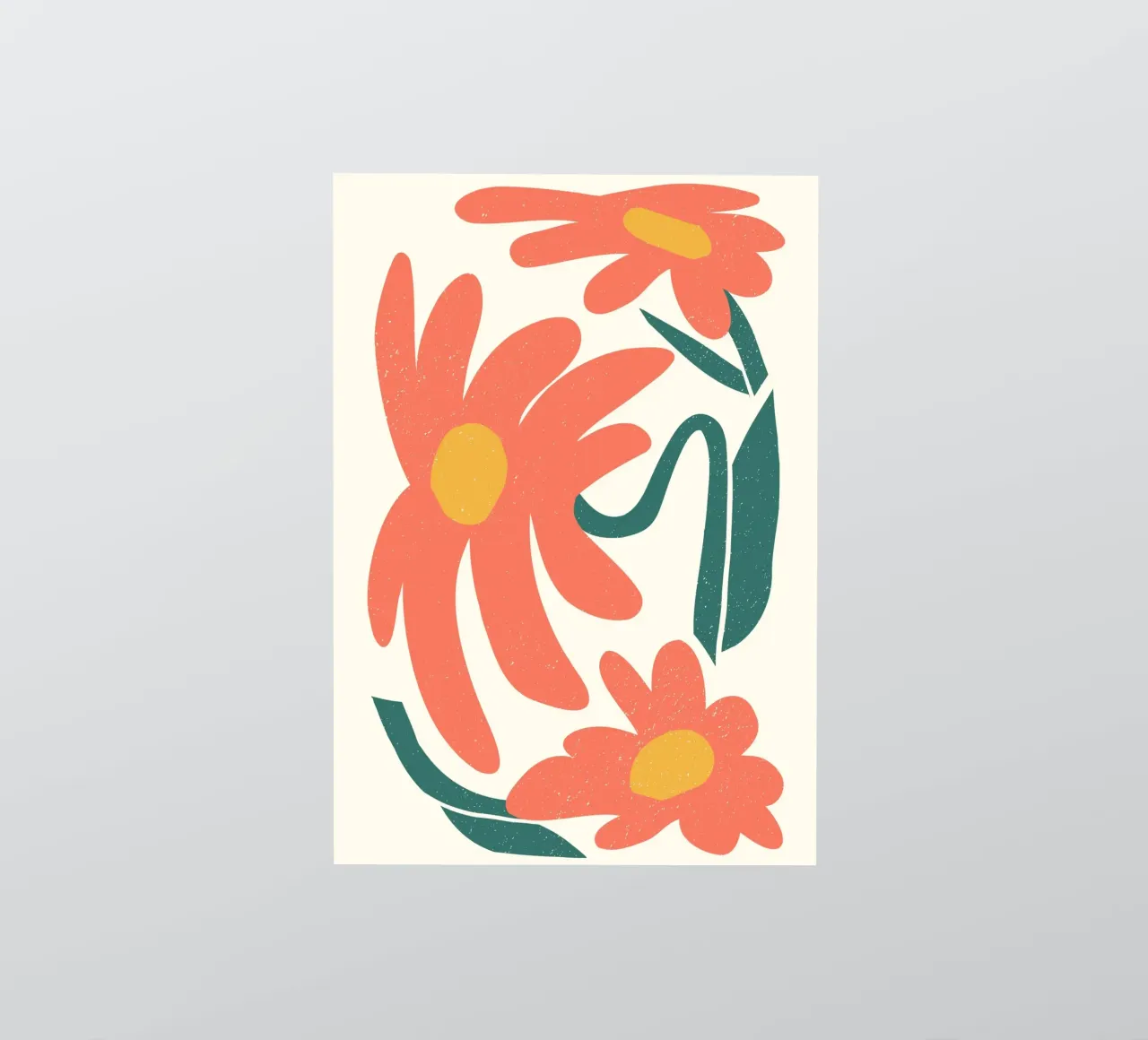 Organic Orange Flowers - Abstract Textured Botanical Art sticker by ClubArt