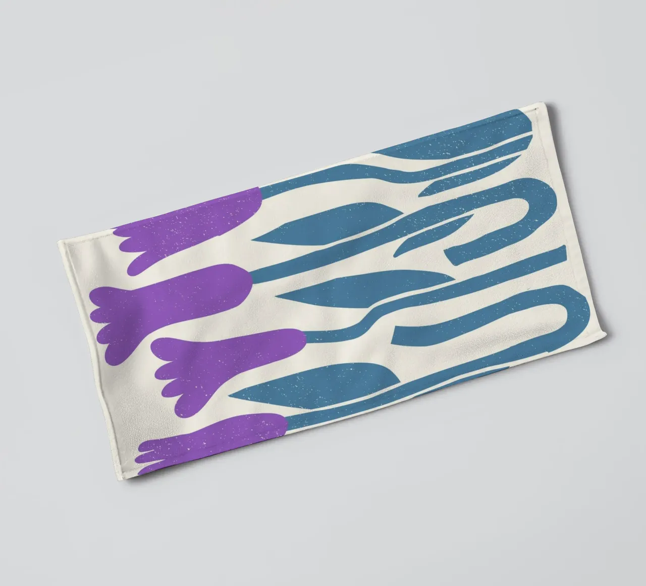 Retro Floral Print - Lila Krokus Abstrakte Botanische Kunst Handtuch von ClubArt