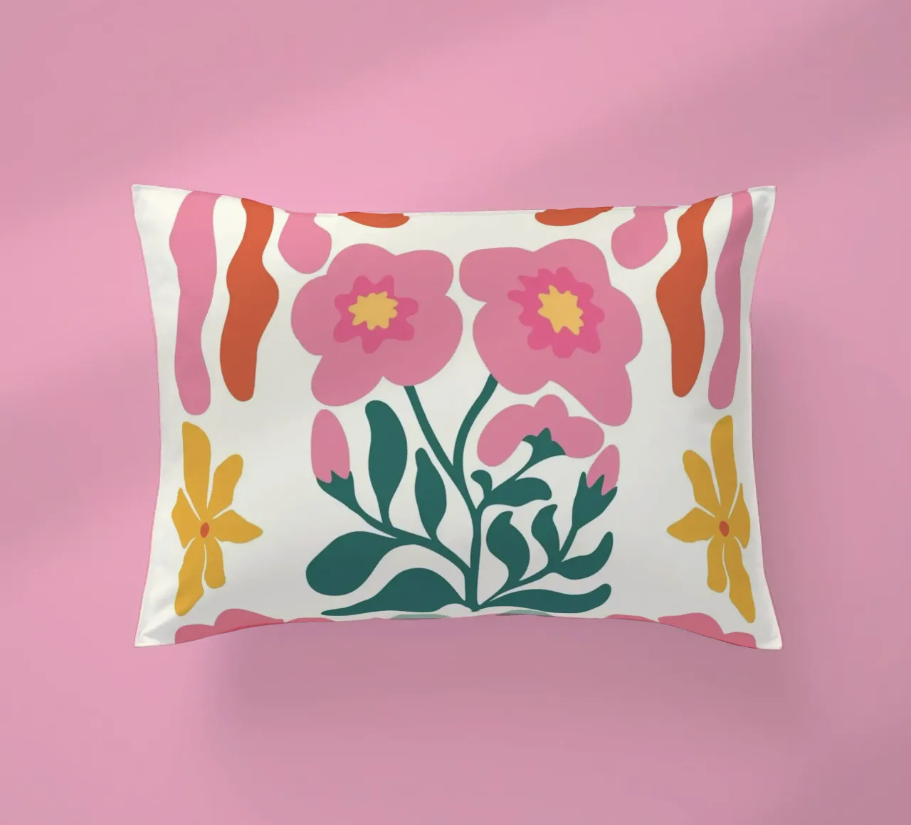 Retro Bloom Collage Art - Vibrant Abstract Floral Print decorative cushion by ClubArt