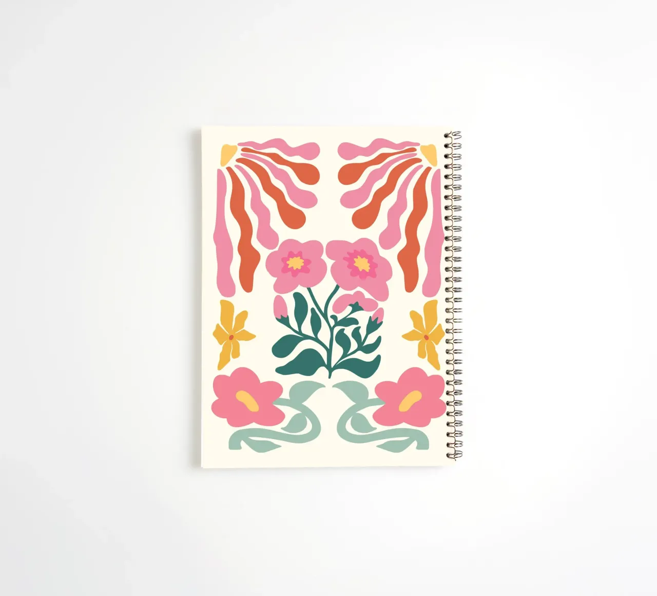 Retro Bloom Collage Art - Vibrant Abstract Floral Print spiral notebook by ClubArt