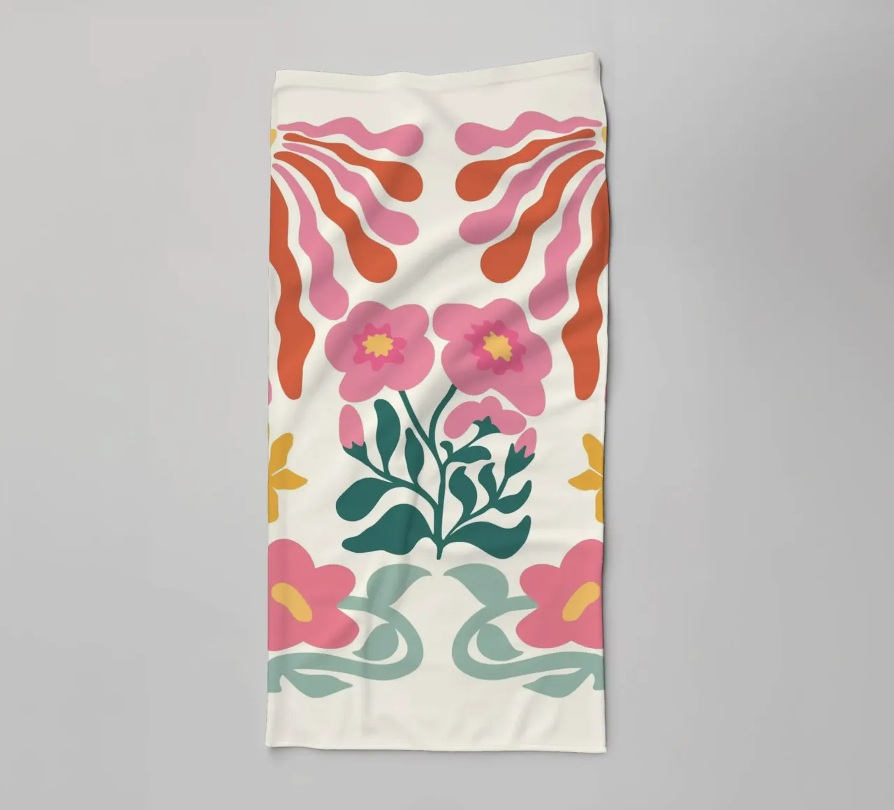 Retro Bloom Collage Art - Vibrant Abstract Floral Print towel by ClubArt