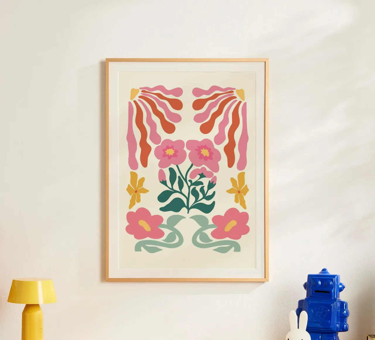 Retro Bloom Collage Art - Vibrant Abstract Floral Print hahnemühle by ClubArt
