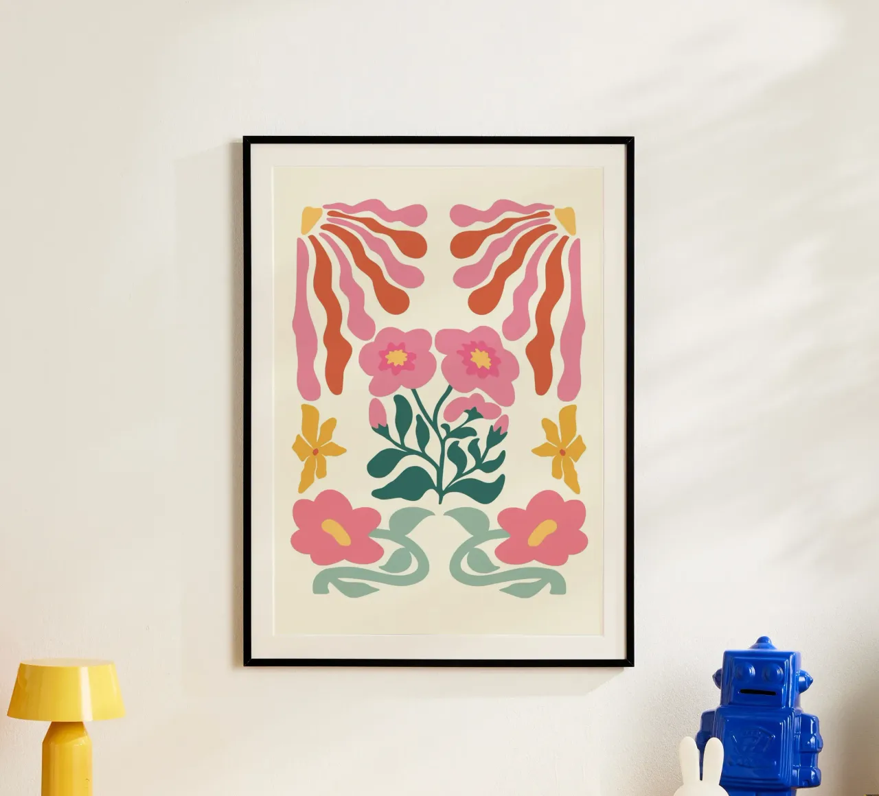 Retro Bloom Collage Art - Vibrant Abstract Floral Print hahnemühle by ClubArt