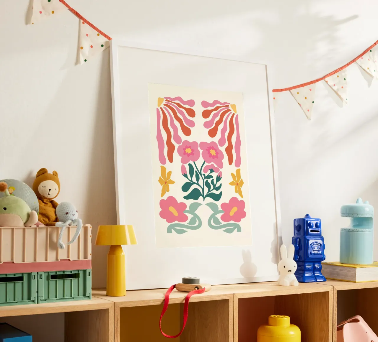 Retro Bloom Collage Art - Vibrant Abstract Floral Print hahnemühle by ClubArt