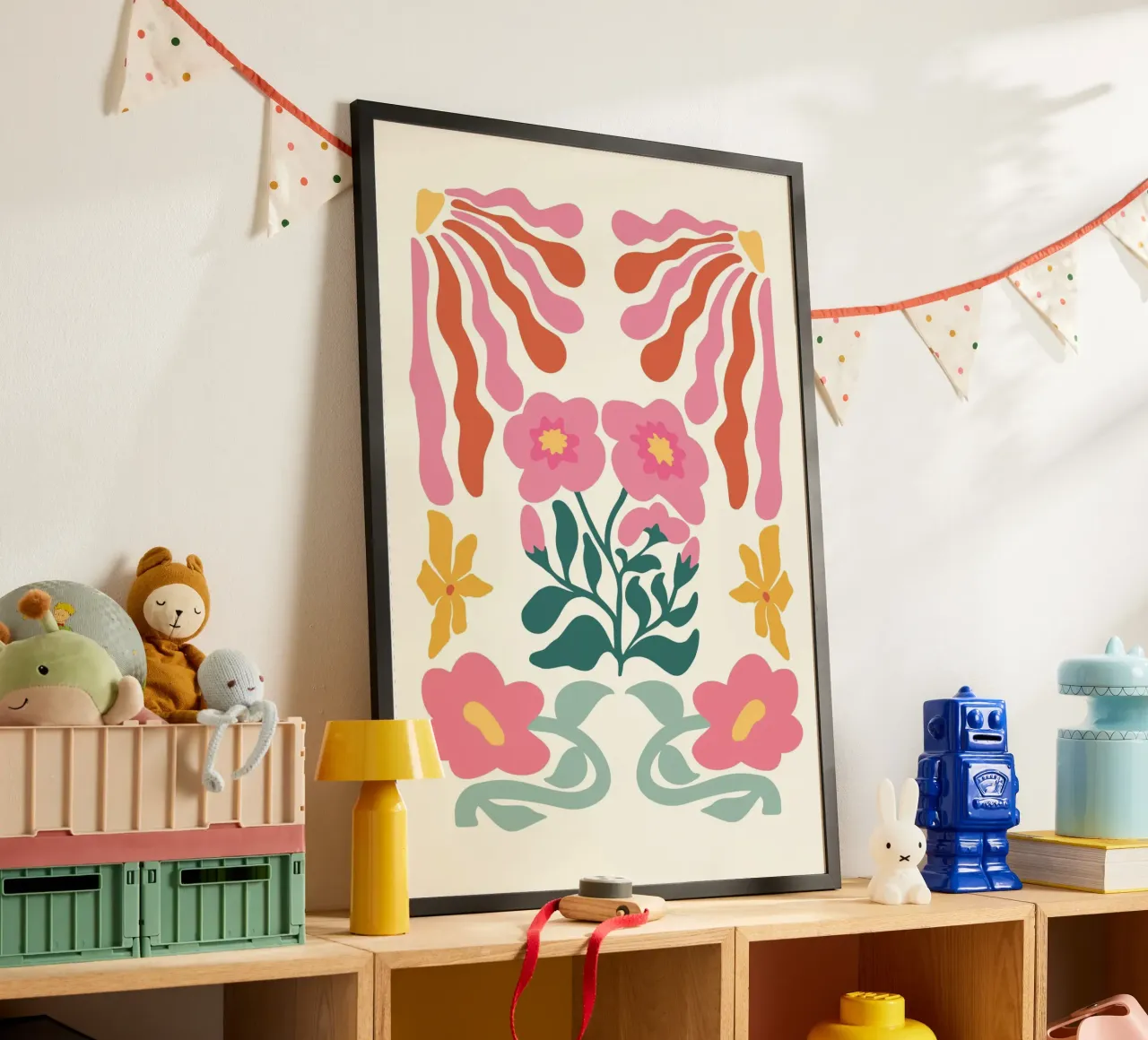 Retro Bloom Collage Art - Vibrant Abstract Floral Print hahnemühle by ClubArt