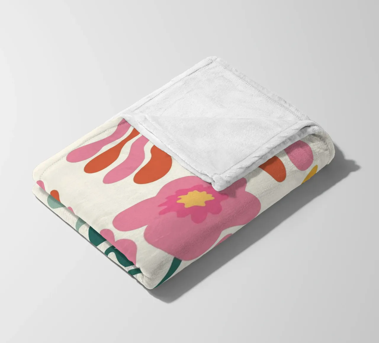 Retro Bloom Collage Art - Vibrant Abstract Floral Print fleece blanket by ClubArt