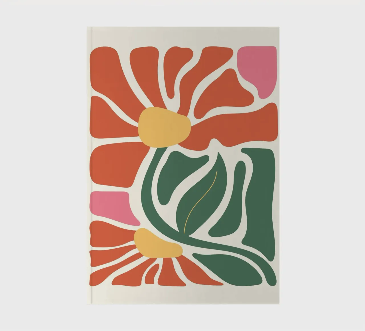 Matisse Style Floral Art - Mid-Century Modern Bloom Print notebook by ClubArt