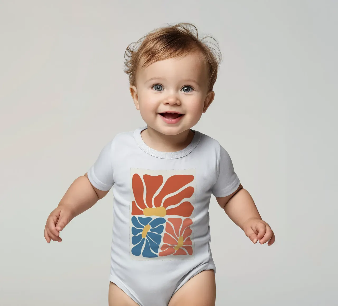 Matisse inspirierte abstrakte Blüten - Moderne florale Wandkunst Kurzarm Babybody von ClubArt