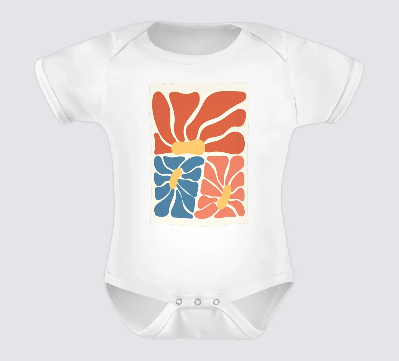 Matisse inspirierte abstrakte Blüten - Moderne florale Wandkunst Kurzarm Babybody von ClubArt