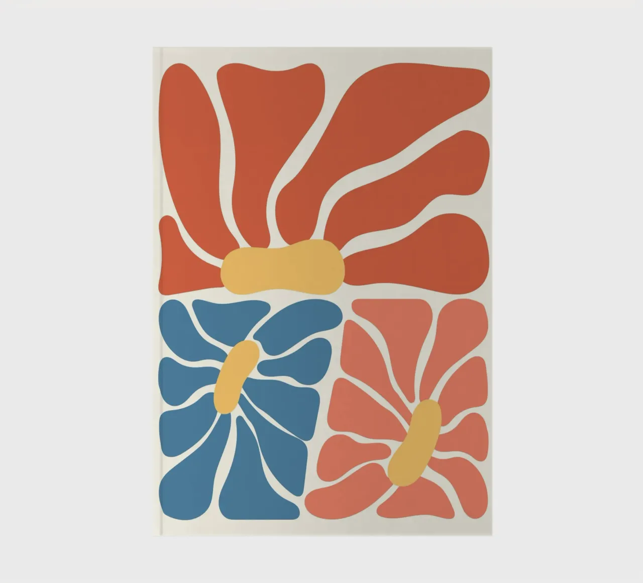 Matisse Inspired Abstract Blooms - Modern Floral Wall Art notebook by ClubArt