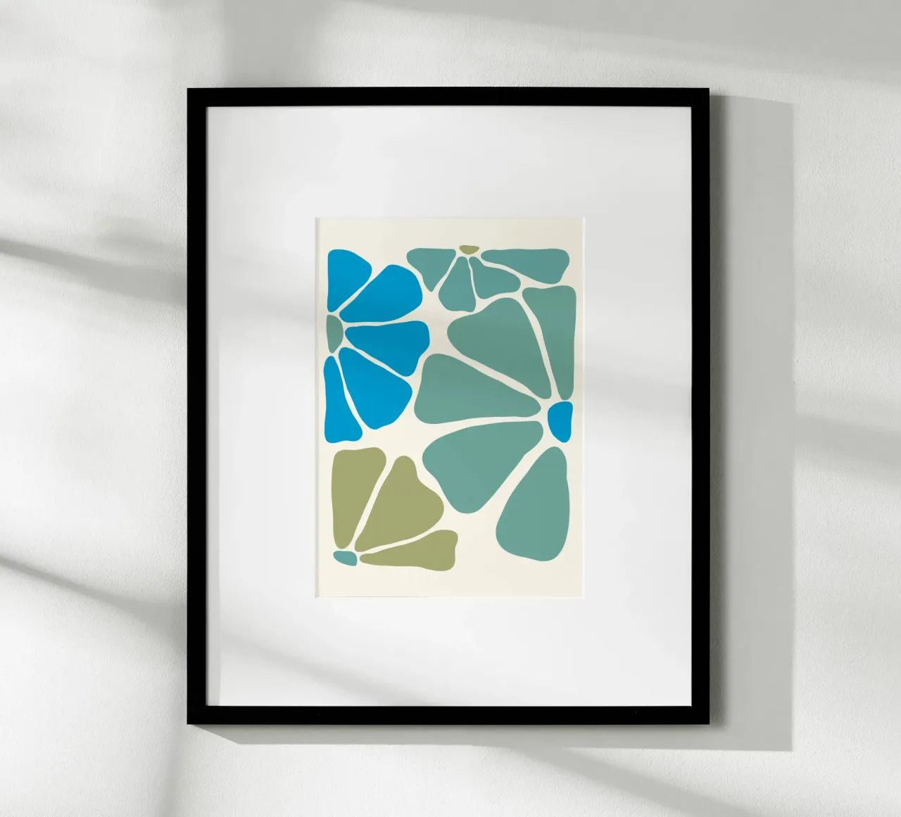 Organische abstracte vormen - Aqua & Teal Moderne Kunstdruk poster van ClubArt