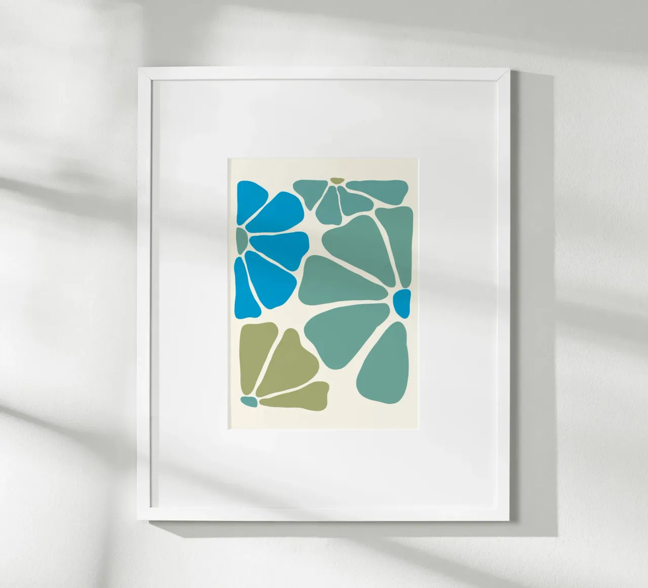 Organische abstracte vormen - Aqua & Teal Moderne Kunstdruk poster van ClubArt