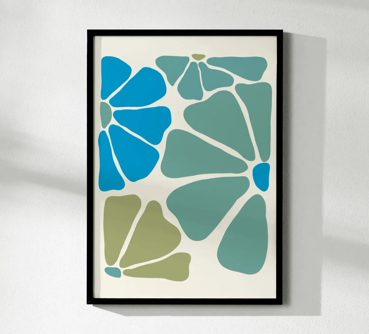 Organische abstracte vormen - Aqua & Teal Moderne Kunstdruk poster van ClubArt