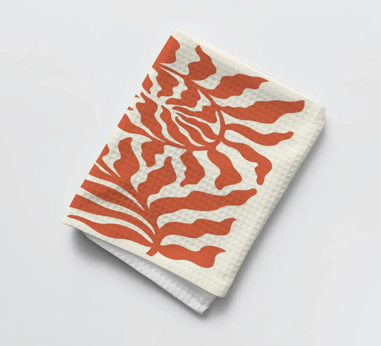 Abstract Terracotta Swirl - Modern Botanical Sun Art tea towel by ClubArt