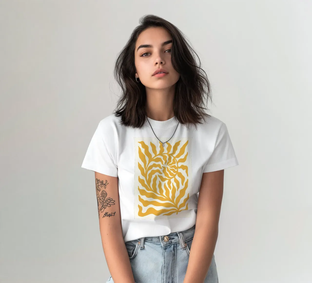 Abstract Golden Swirl - Modern Botanical Sun Art Print t-shirt by ClubArt