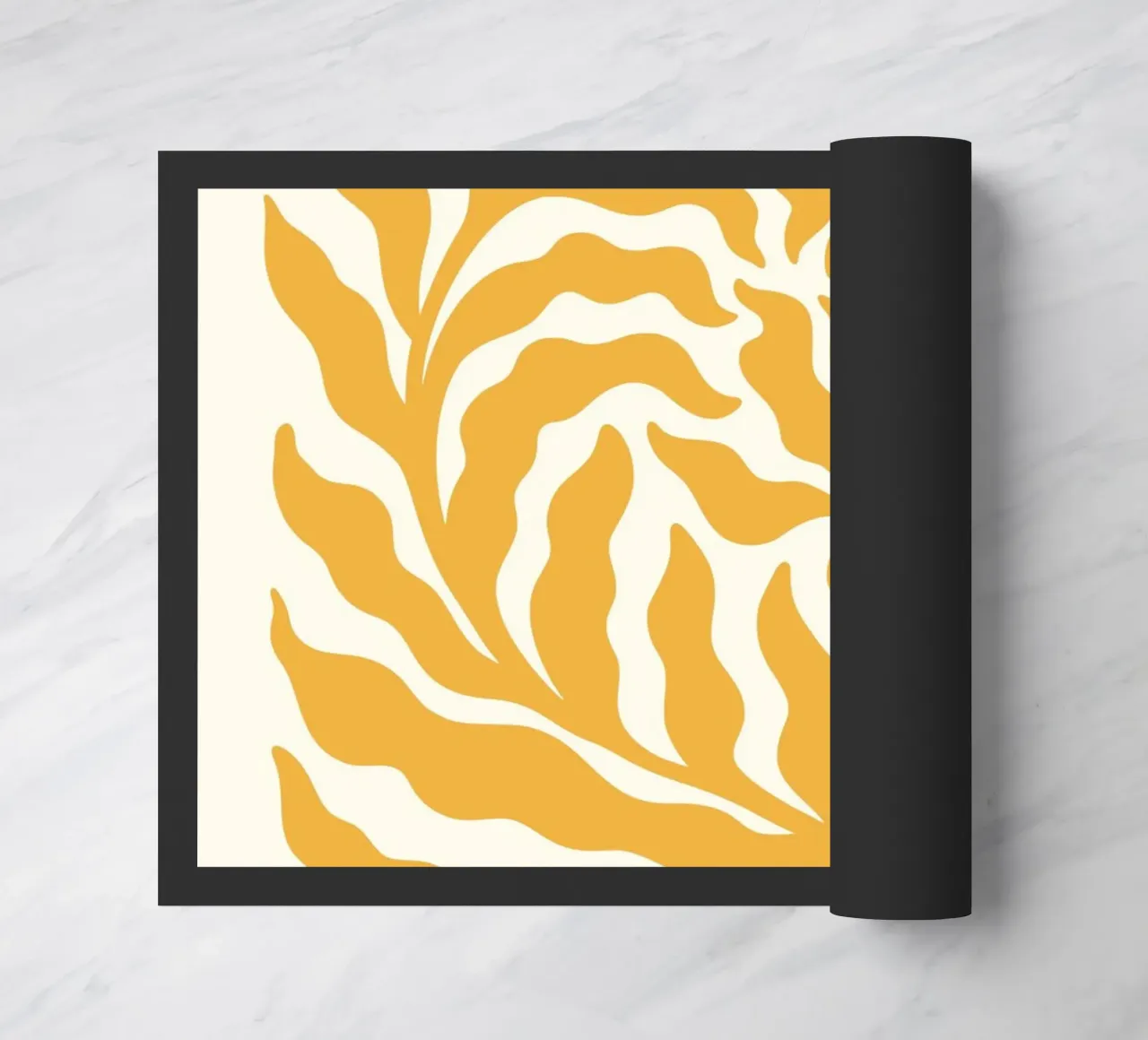 Abstract Golden Swirl - Modern Botanical Sun Art Print doormat by ClubArt