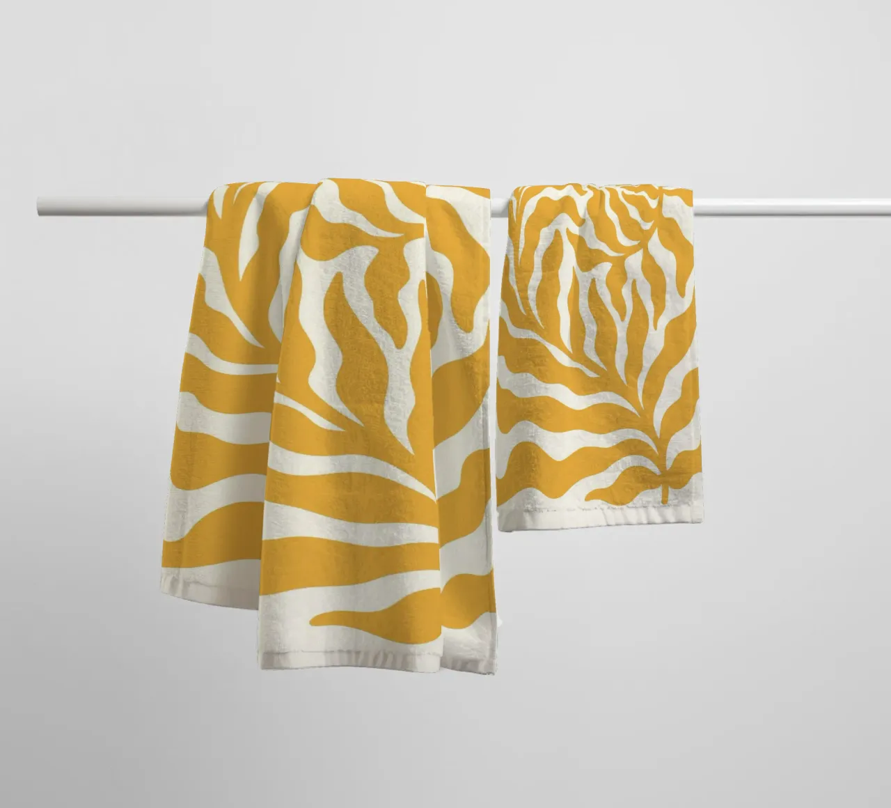 Abstract Golden Swirl - Modern Botanical Sun Art Print towel by ClubArt
