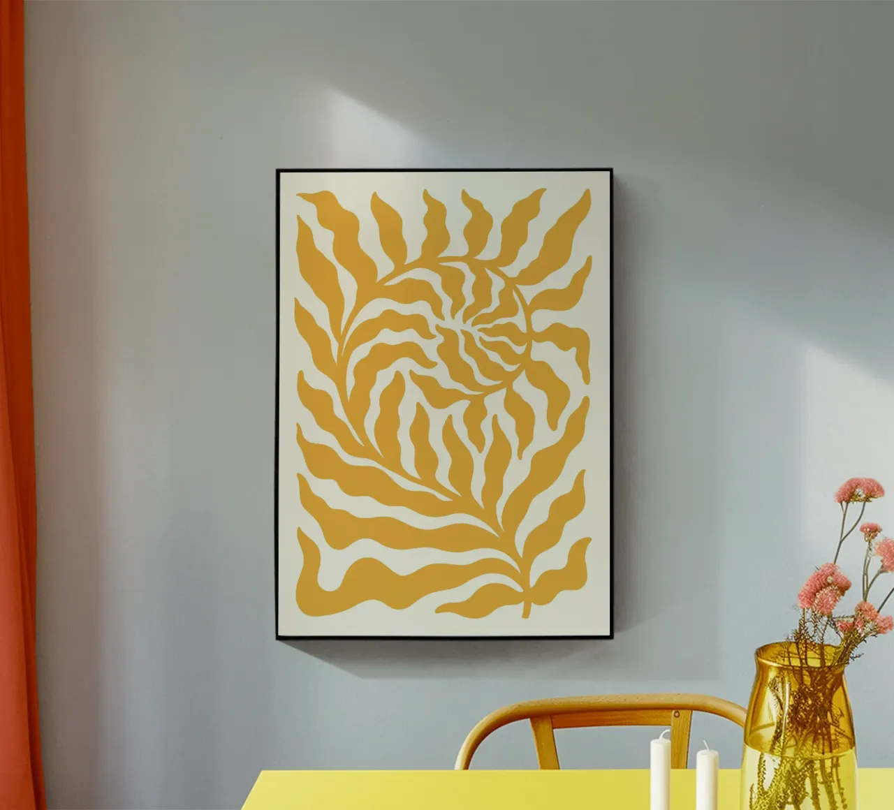 Vortice d'oro astratto - Stampa solare botanica moderna plexiglass da ClubArt