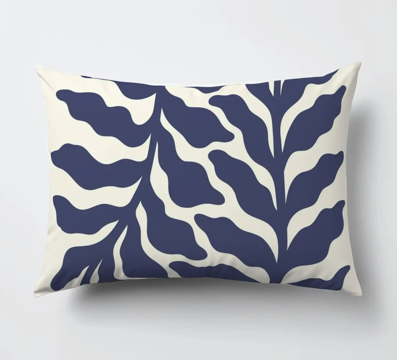 Feuillage indigo inspiré de Matisse - Impression botanique abstraite coussin de ClubArt