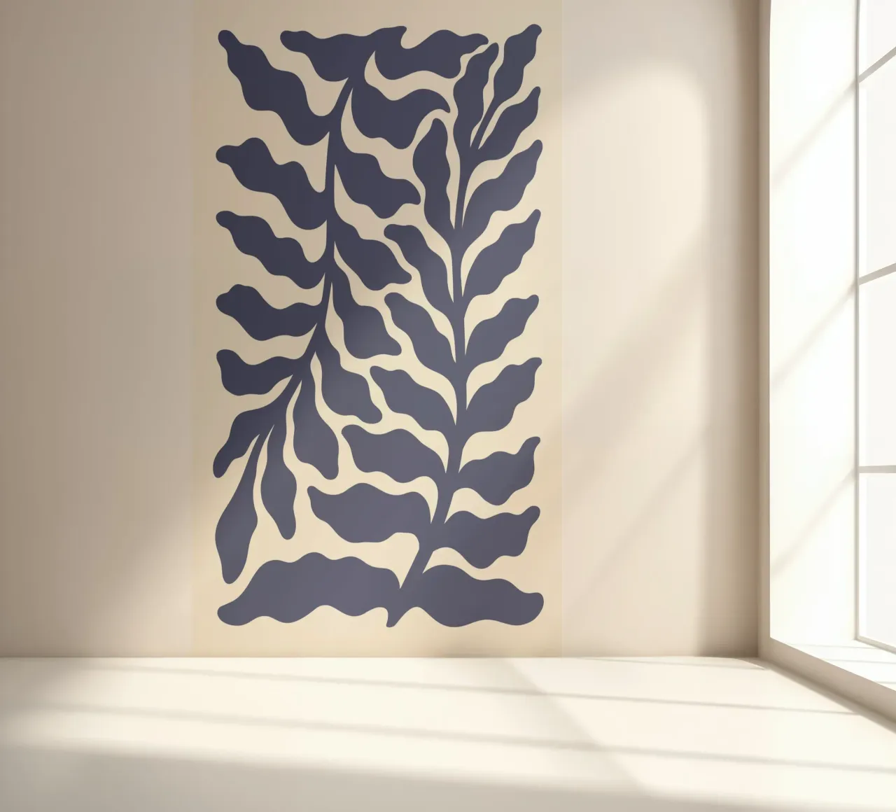 Matisse Inspired Indigo Foliage - Abstract Botanical Print photo wallpaper by ClubArt