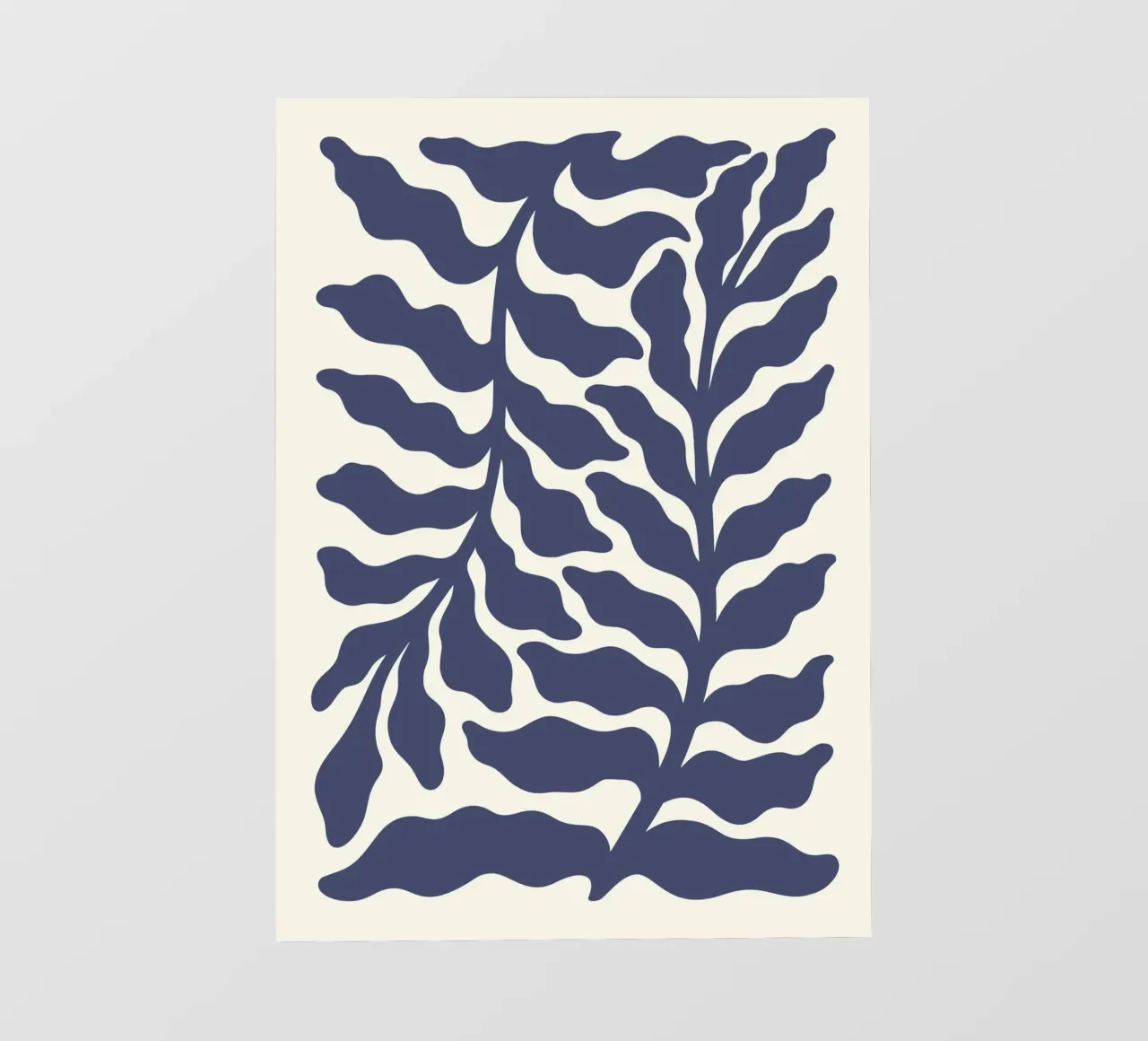 Fogliame indaco di ispirazione matissiana - Stampa botanica astratta telo in pvc da ClubArt