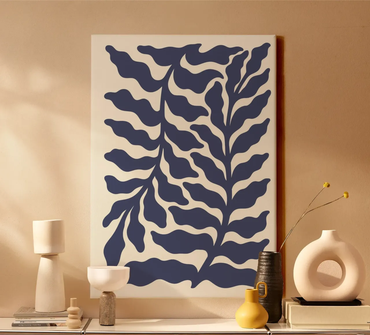 Matisse Inspired Indigo Foliage - Abstract Botanical Print canvas by ClubArt