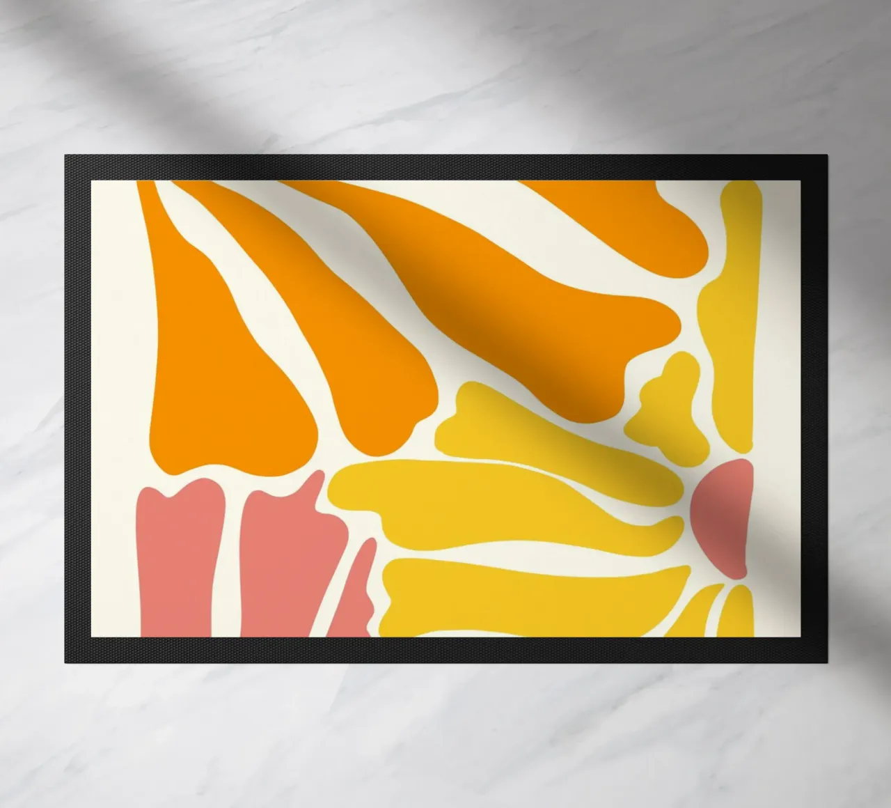 Matisse Inspired Warm Hues - Abstract Organic Shape Art doormat by ClubArt