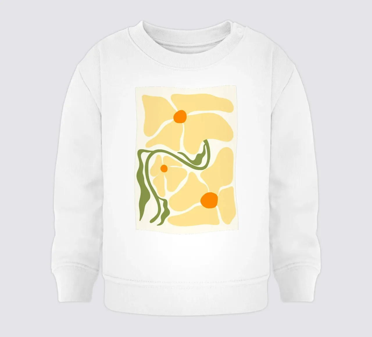 Floreale giallo di metà secolo - Semplicità botanica astratta Ar felpa neonato da ClubArt